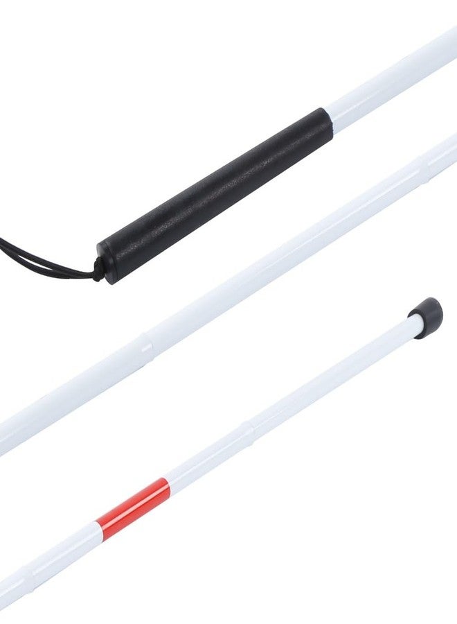 Chiffonade Folding Blind Cane Aluminum Alloy Collapsible Walking Stick with Red Reflective Tape for Blind and Visually Impaired, 4-Section Design(White&Red) - Image 3
