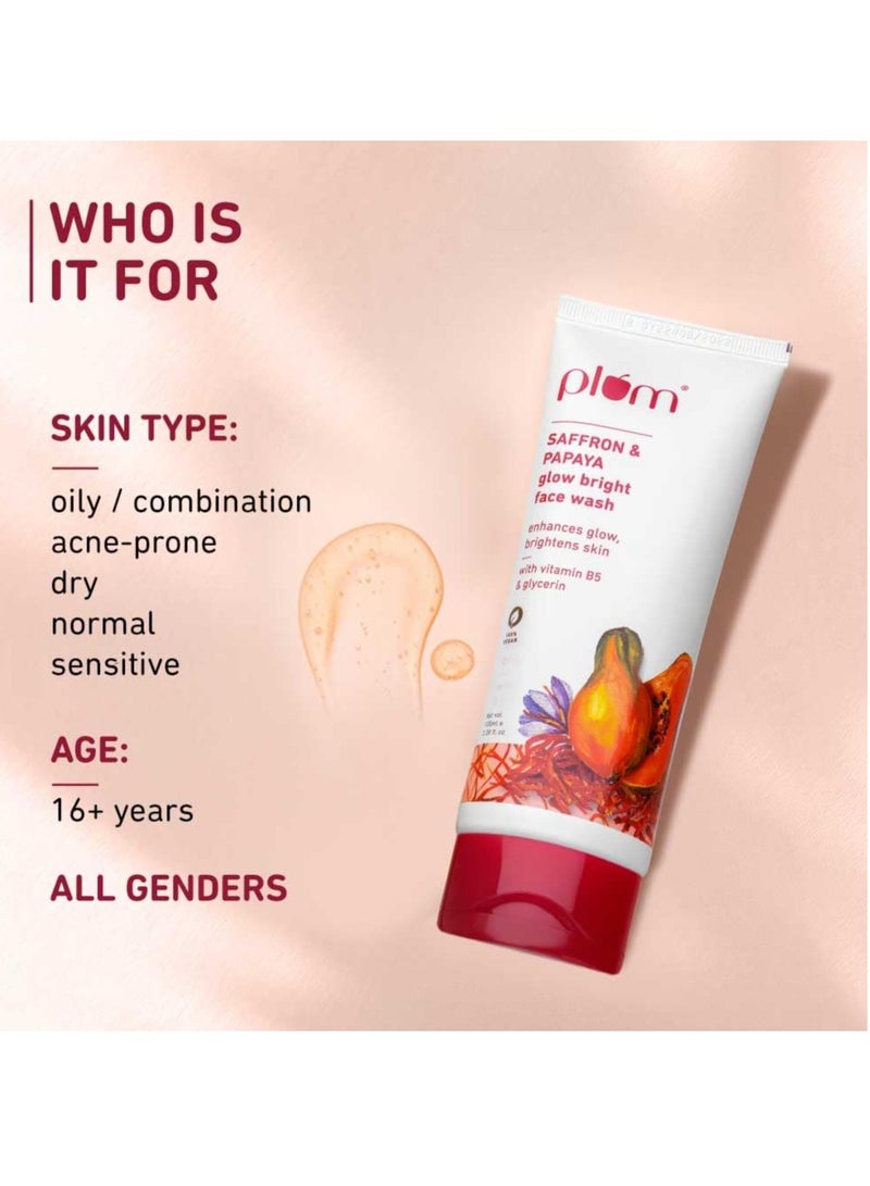 بلوم غسول وجه مُشرق بخلاصة البرقوق والزعفران والبابايا مع فيتامين ب5 | يُعزز إشراقة البشرة ويُضفي عليها إشراقة | لا يُجفف البشرة | لجميع أنواع البشرة | غسول وجه جل مُشرق للنساء والرجال | لجميع أنواع البشرة | 100 مل - Image 3