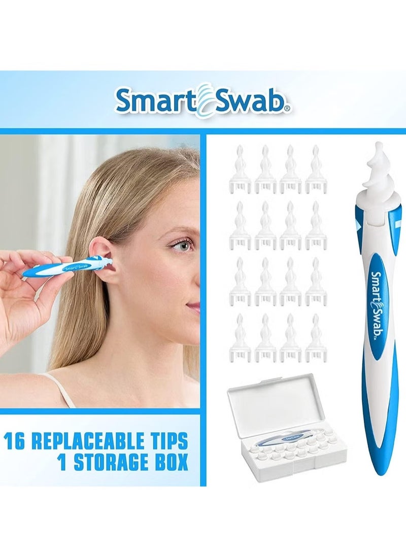 Smart Swab Spiral Ear Cleanser – Reusable Earwax Remover Tool with 16 Replaceable Tips, Safe, Pain-Free, Gentle Ear Cleaning for Adults and Kids, Effective Earwax Removal, Hygienic and Convenient Design  - Image 3
