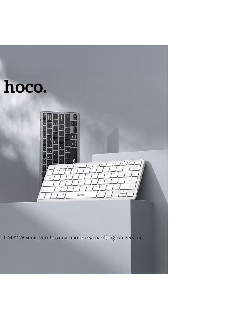 هوكو. لوحة مفاتيح لاسلكية ثنائية الوضع GM32 Wisdom - النسخة الإنجليزية، باللون الأسود - Image 3