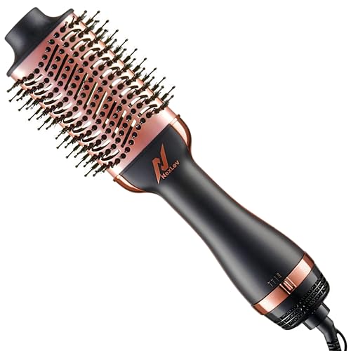 Nexlev Ionic Volumizer|3 In 1 Hot Air Brush To Straight Dry & Volumize|1200 Watts|Reduce Frizz|Ceramic Tourmaline Coated Large Barrel|Salon Like Soft Curl At Home|3 Speed & 2 Heat Settings|V-01 RG - Image 1