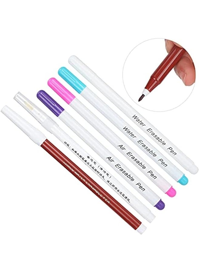 Air Erasable Fabric Pen u0026 Water Erasable Pen Set, 6Pcs Disappearing Ink Marking Pen, Fabric Marker, Temporary Marking for Tailor Cloth Sewing Tools - Image 3