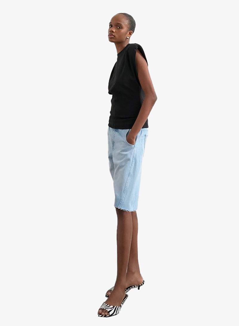 TOPSHOP Julia Shoulder Pad T-Shirt - Image 3