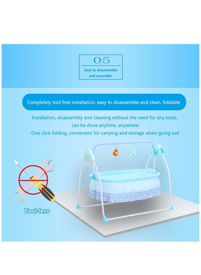 Arabest Electric Baby Crib Cradle, 0-18 MonthsInfant Bed Auto Swing with Music, 25KG/55LBS Capacity, Foldable Baby Bassinet - Image 3