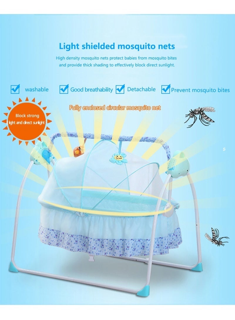 Arabest Electric Baby Crib Cradle, 0-18 MonthsInfant Bed Auto Swing with Music, 25KG/55LBS Capacity, Foldable Baby Bassinet - Image 4