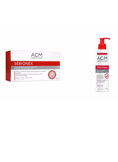 ACM Sebionex Cleansing Gel 200ml + ACM Sebionex Wash Soap for Oily Skin 100g