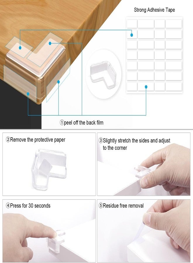 ATCAN 10 Pack Corner Guards, Clear Corner Protectors with Strong Adhesion, Baby Proof Bumper & Cushion for Sharp Furniture & Table Edges, L-Shaped Design to Prevent Child Head Injuries - Image 4