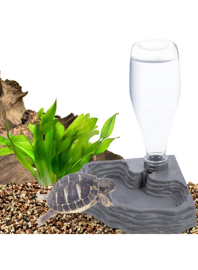 Scicalife Reptile Water Feeder - Automatic Water Dispenser Waterer Feeding Accessories for Turtle Frog Bearded Dragons Lizards Geckos for Terrarium Tank (Grey) - Image 4