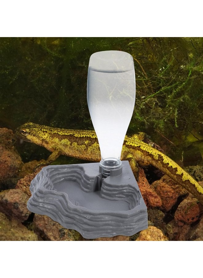 Scicalife Reptile Water Feeder - Automatic Water Dispenser Waterer Feeding Accessories for Turtle Frog Bearded Dragons Lizards Geckos for Terrarium Tank (Grey) - Image 3