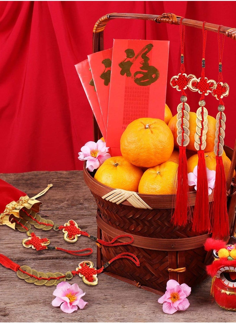 NIBEMINENT Chinese Feng Shui Coins Lucky Knot Emperor I-Ching Fortune Coin and Storage Bag for Good Luck Healthy  - Image 3