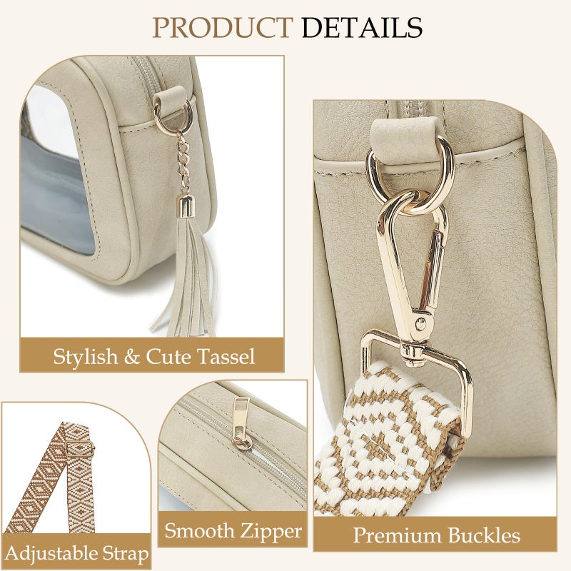LOXOMU Clear Crossbody Bag Stadium Approved - Waterproof Clear Purses for Women Stadium with Adjustable Guitar Strap for Events - Image 3