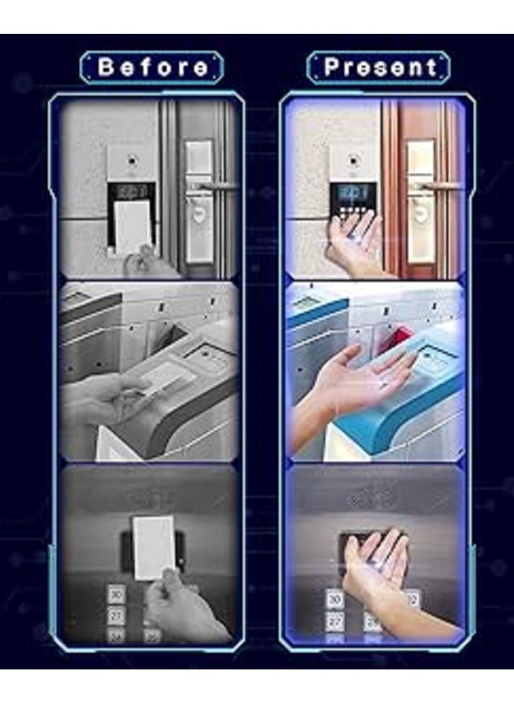 Generic - Smart Ring R5 Newest Intelligent Wearable Device Build-in 6 RFID Cards 128GB Wireless Disk Sharing 2 Health Stones NFC Functions for iPhone Android Size: L (Perimeter longer than 63mm, Diameter 20mm) - Image 1