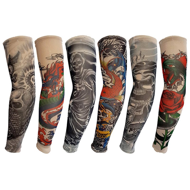 YARIEW 6 Pcs Arm Sleeves - Fake Tattoos, Temporary Tattoo Covers for Men & Women (Sun Protection Set 3) - Image 1