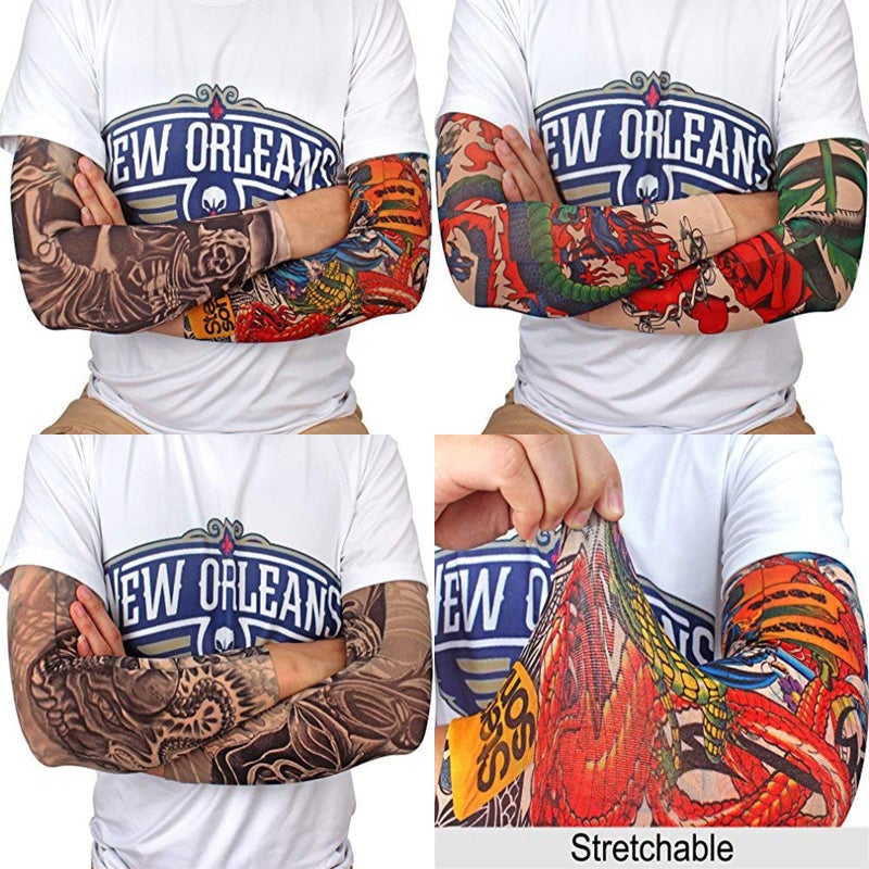 YARIEW 6 Pcs Arm Sleeves - Fake Tattoos, Temporary Tattoo Covers for Men & Women (Sun Protection Set 3) - Image 2