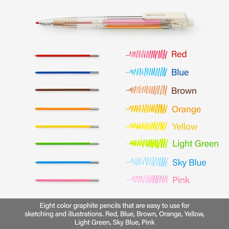 Pentel XPH804ST Art Multi 8, 8 Color Leads, Includes Refill Set - Image 4