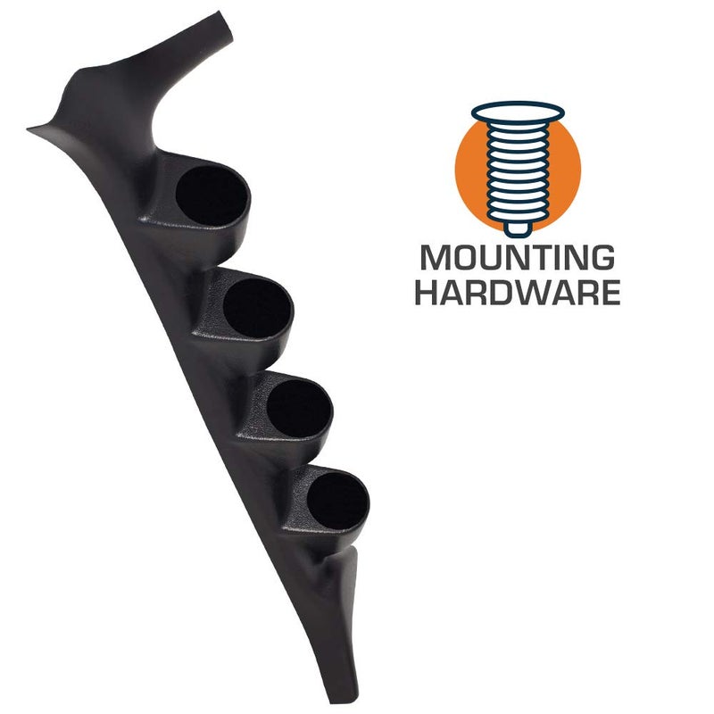 GLOWSHIFT Black Quad Pillar Gauge Pod Compatible with Ford F-Series F-250 F-350 Power Stroke 1992-1997 - ABS Plastic - Mounts (4) 2-1/16" (52mm) Gauges - Image 3