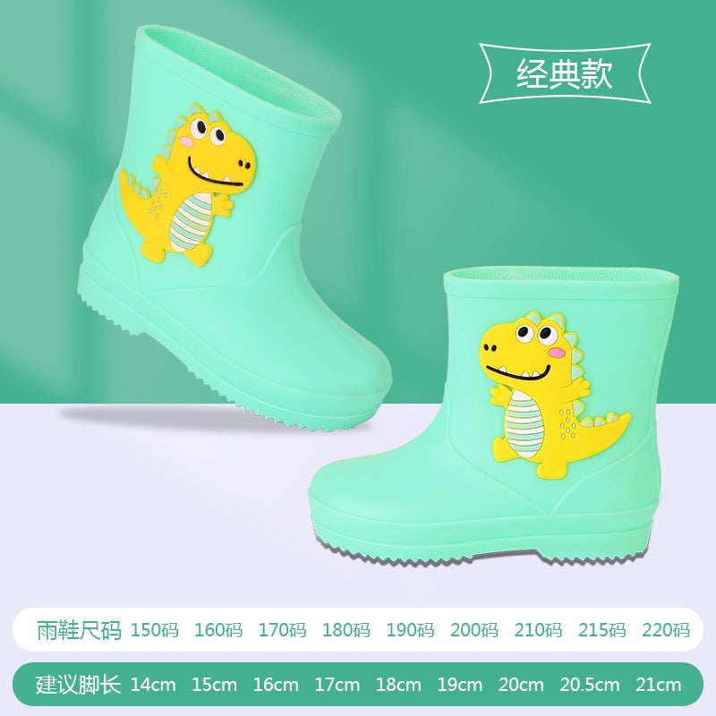 Children'S Rain Boots Cartoon Boys And Girls Waterproof Corset Rain Boots Kindergarten Children'S Non-Slip Rubber Shoes Cute Baby Overshoes - Image 1