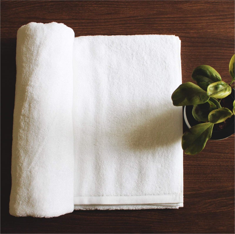 AUXIMPRO Bamboo Bath & Swim Towel, Super Absorbent & Soft, Antibacterial, 600 GSM, Full Size 140 cm x 70 cm, White - Image 5
