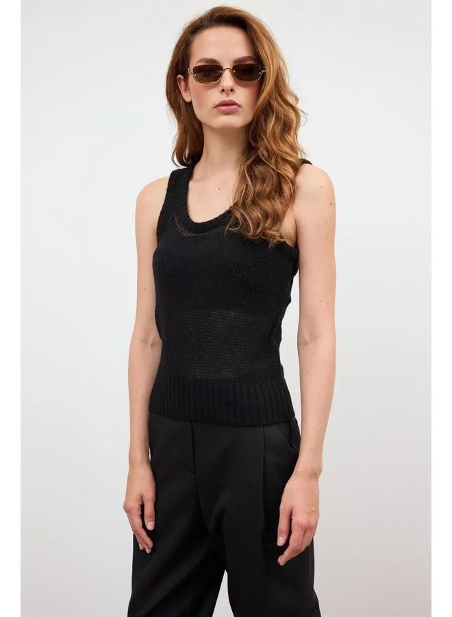 Sherin Black Knit Sweater.