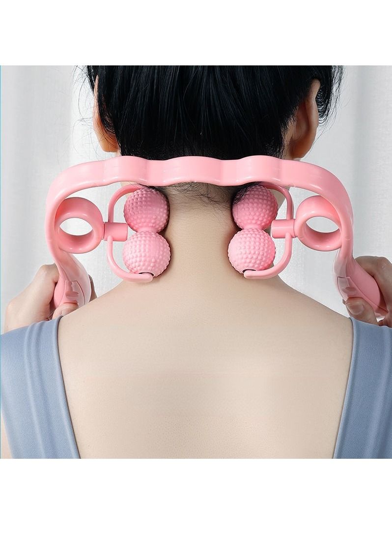 DubaiGallery 4 Wheel Neck Massager Neck Shoulder Therapy Dual Trigger Self Massage Point Roller Back Stretcher Deep Massage Tools - Image 3