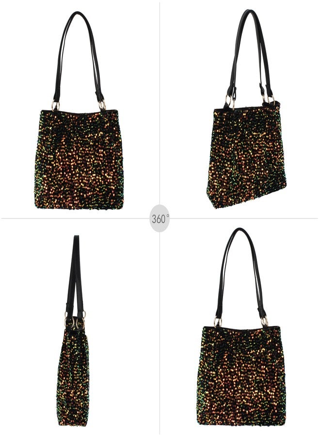 AISI Women Glitter Sequin Shoulder Tote Bag Ladies Large Capacity Shiny Shopping Bag Pouch - Image 4