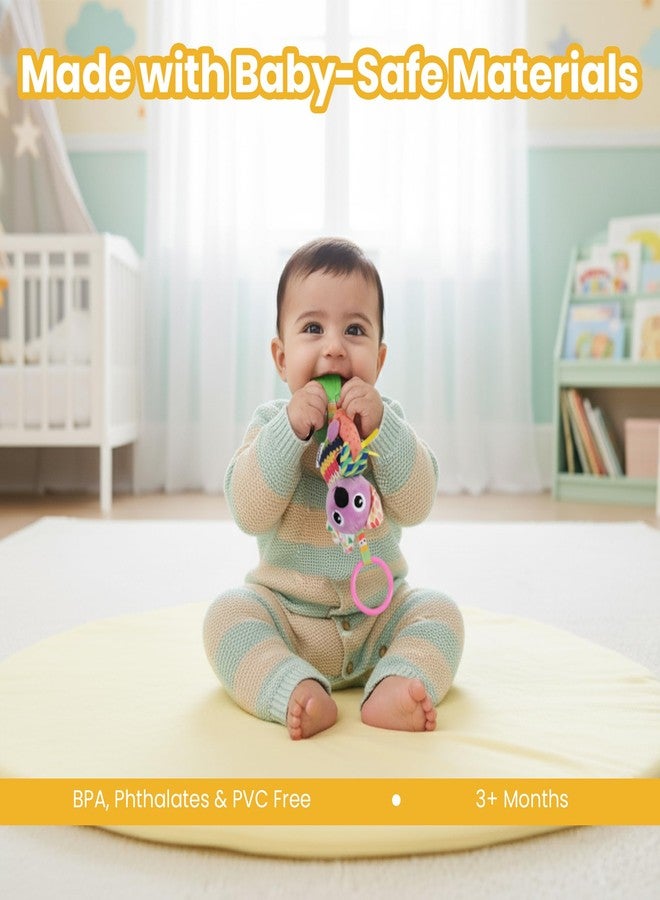 Nuluv Activity Koala Stroller Toy with Teether, Squeaker and Crinkle Ears, Soft Sensory Plush Toy for Playtime Fun, Lightweight and Portable, Non-Toxic Travel-Friendly, for Kids 3+ Months - Image 4