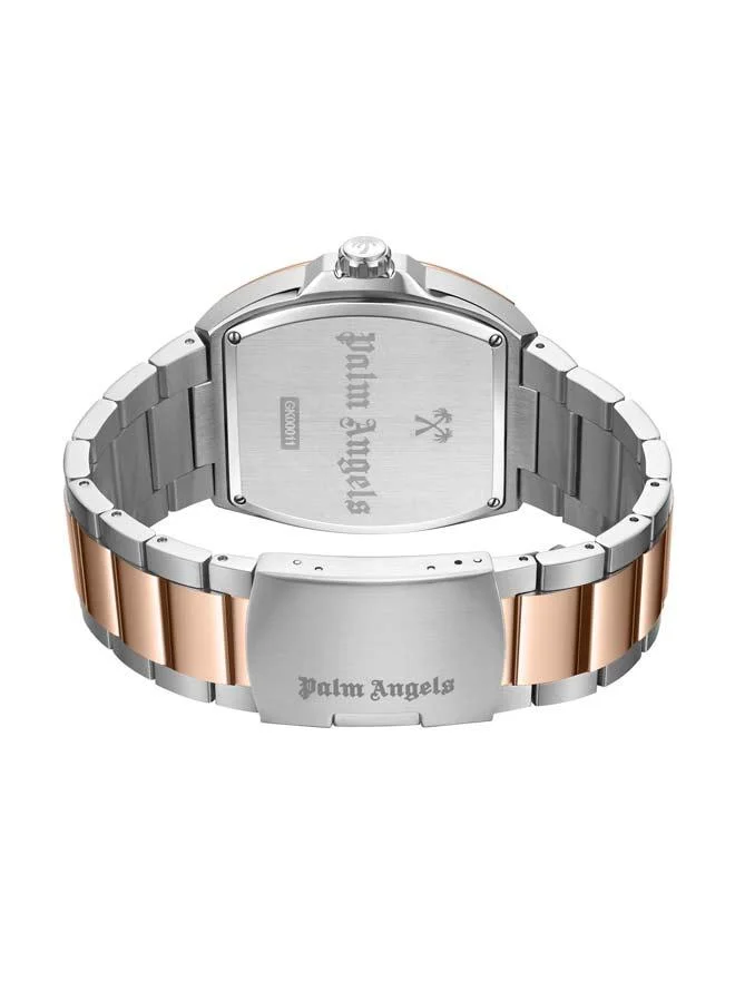 Palm Angels Vortex Black Dial Stainless Steel Bracelet Multifunction Watch for Men, 42mm