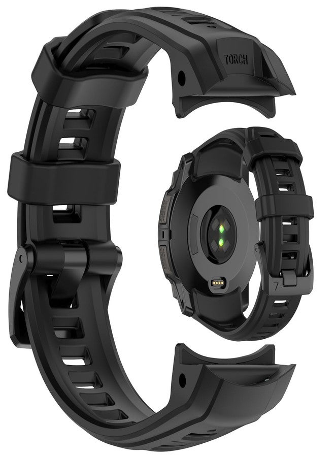 LOKEKE Compatible with Garmin Instinct 3 Replacement Wrist Band - Replacement Silicone Wrist Watch Band Strap Compatible with Garmin Instinct 3 50mm(Black) - Image 1