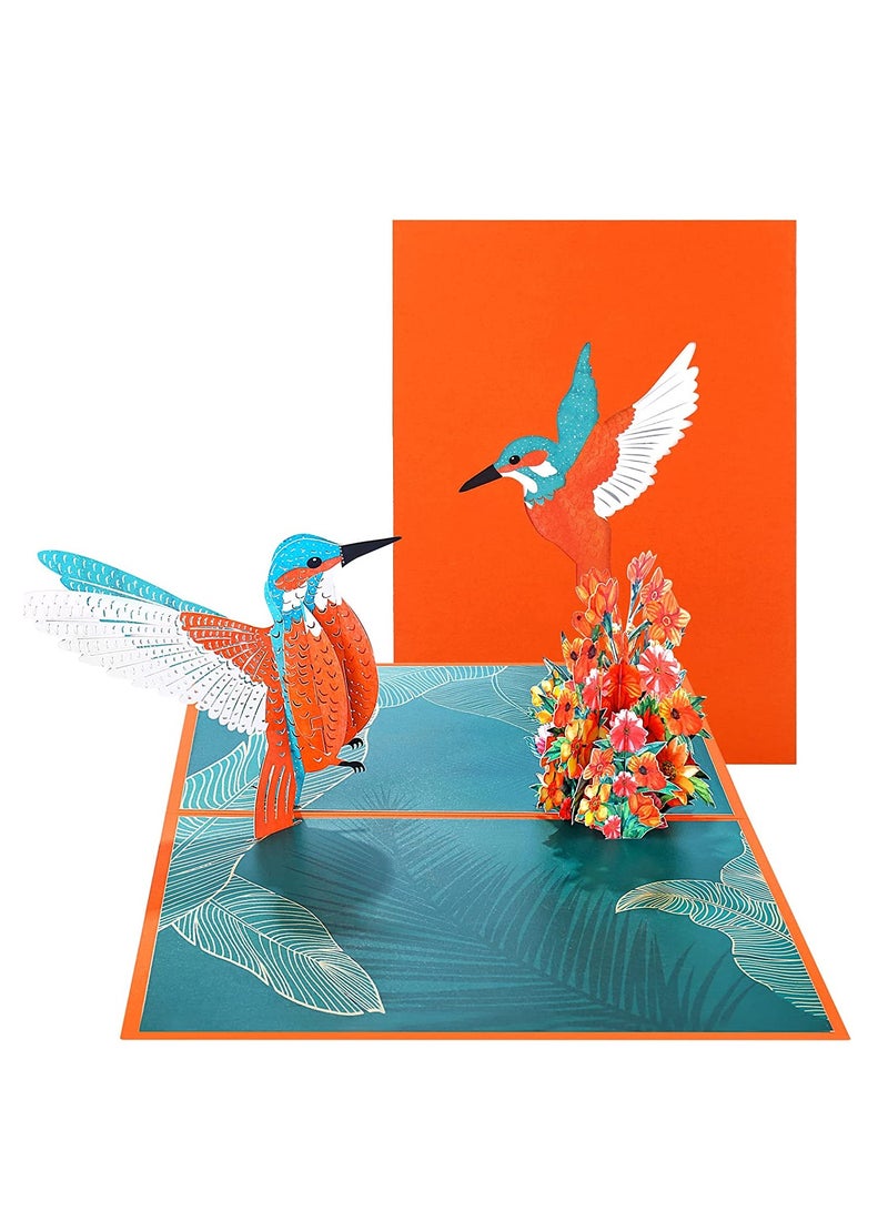 Zikra Pop Up Card Hummingbird Card Valentine's Day Card Birthday, Pop Up Cards for Women Best Friend Card, Thank You Card Anniversary Card Father's Day Card Spring Card, Graduation Card, 5.9√ó7.9inch - Image 1