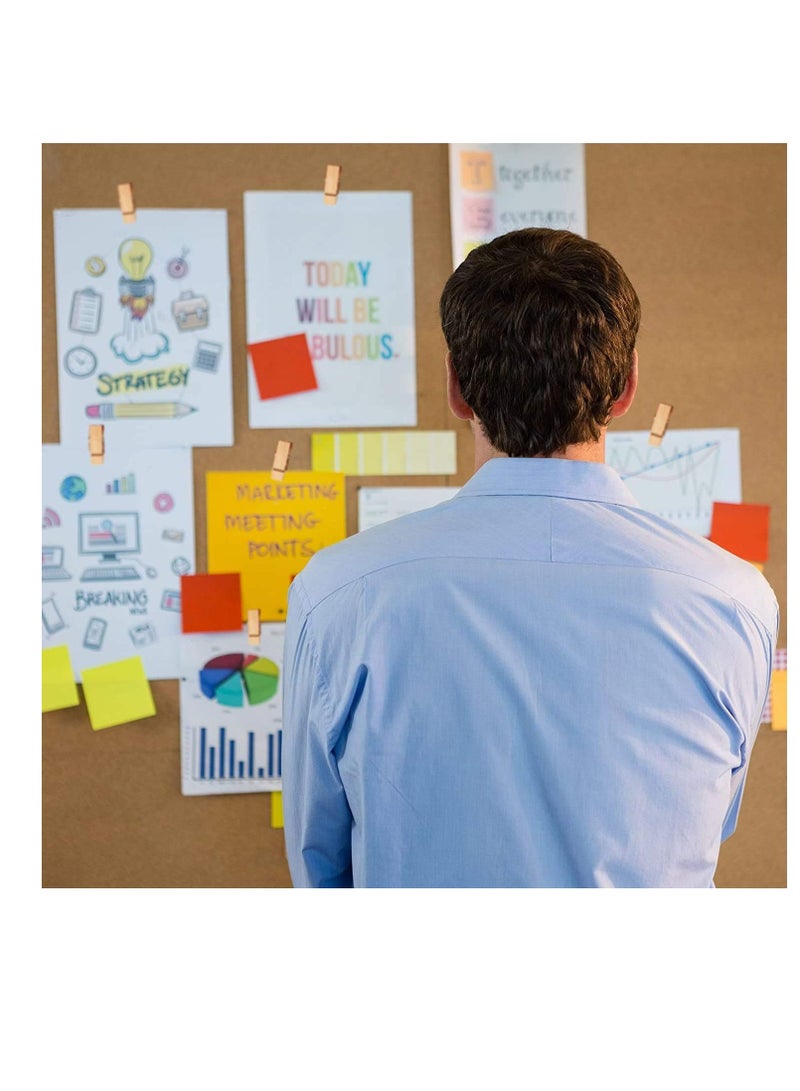 KASTWAVE دبابيس دفع، ELECDON مع مشابك خشبية 50 قطعة دبابيس دفع مشابك ورق مشابك ملابس لمشاريع الفنون لوحات الفلين ملاحظات صور عرض جدار يستخدم في المكاتب المدارس الأماكن العامة - Image 5