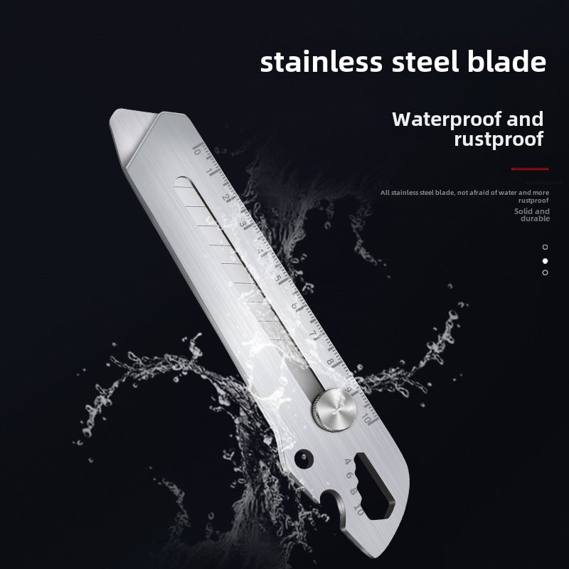 Erez Art Knife Stainless Steel Thickened Waterproof Household Cutting Paper Large Wallpaper Knife Express Knife Box Opening Knife Wholesale(Heavy duty stainless steel art knife 10 blade) - Image 3