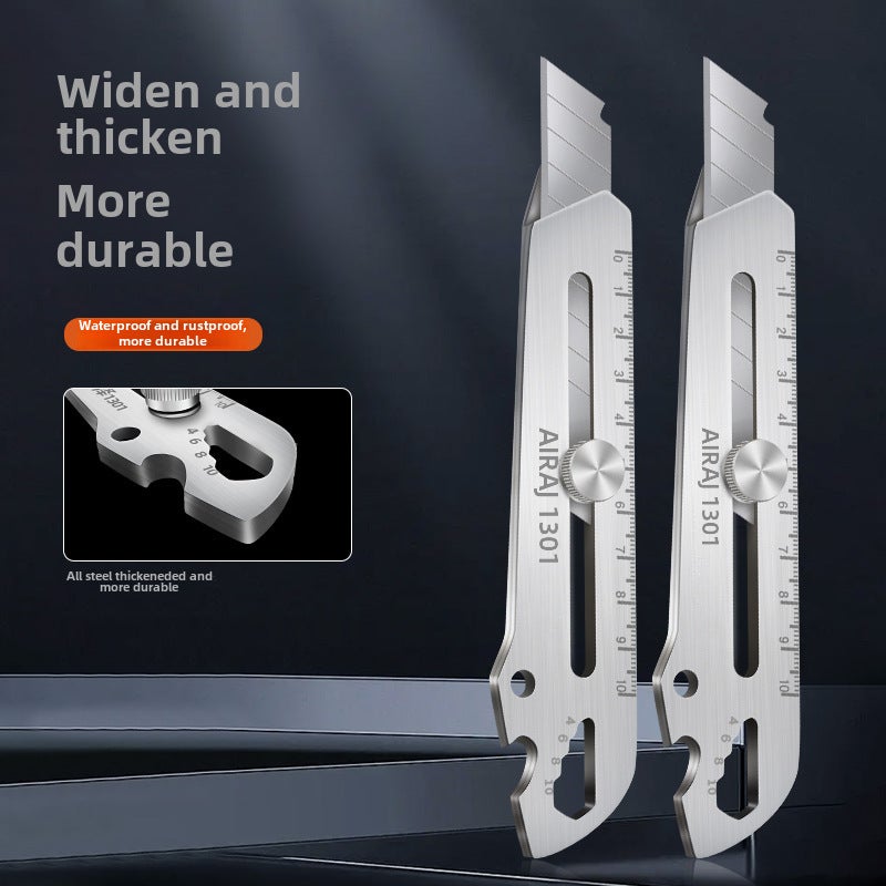 Erez Art Knife Stainless Steel Thickened Waterproof Household Cutting Paper Large Wallpaper Knife Express Knife Box Opening Knife Wholesale(Heavy duty stainless steel art knife 10 blade) - Image 2