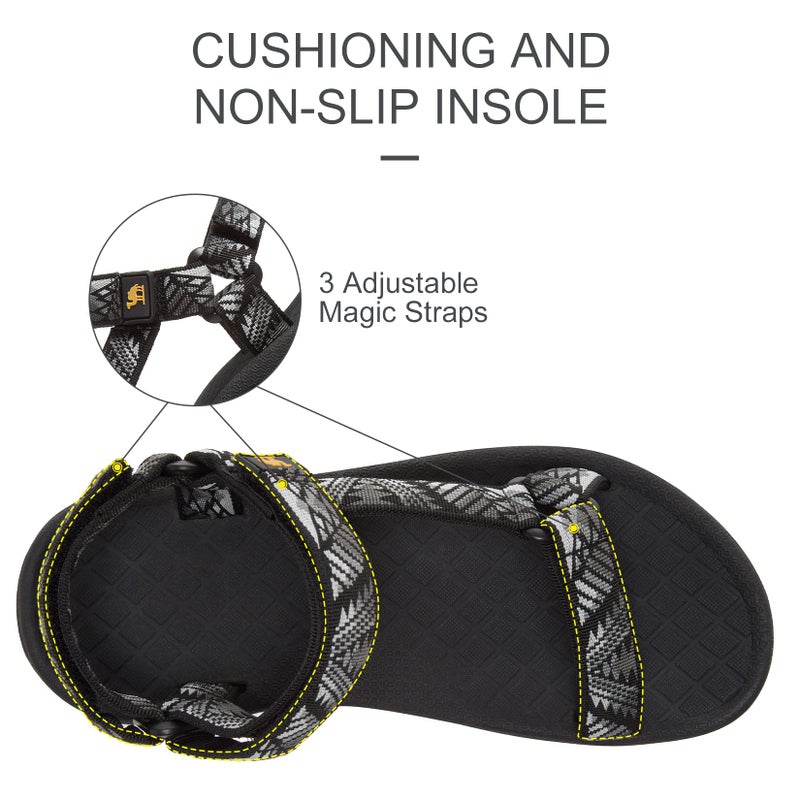 CAMEL CROWN Hiking Sport Sandals for Women Anti-skidding Water Sandals Comfortable Athletic Sandals for Outdoor Wading Beach black/white 11 - Image 2