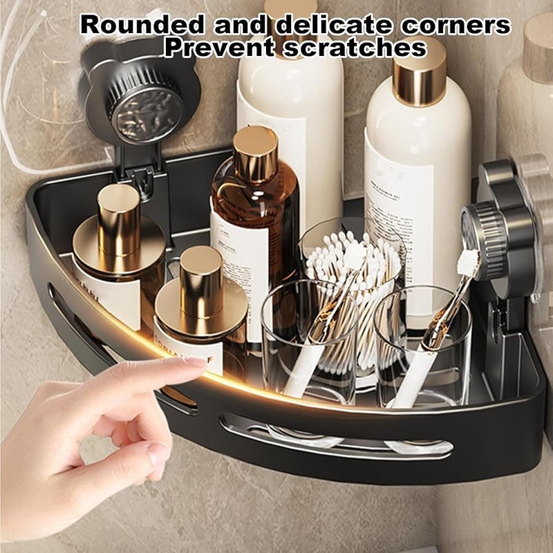 Bear Suction Cup Shower Shelf No Drill Bathroom Storage Organizer Black - Image 3