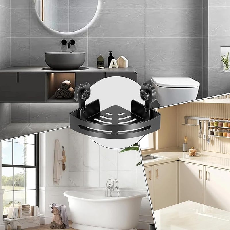 Bear Suction Cup Shower Shelf No Drill Bathroom Storage Organizer Black - Image 5