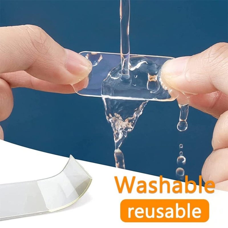 S2S S2S Self Adhesive Reusable Tape Double Sided Heavy Duty Tap | Special Transparent Seamless Sticker | Multifunctional High Adhesive Tape | Washable Waterproof - 50 Pieces  - Image 2