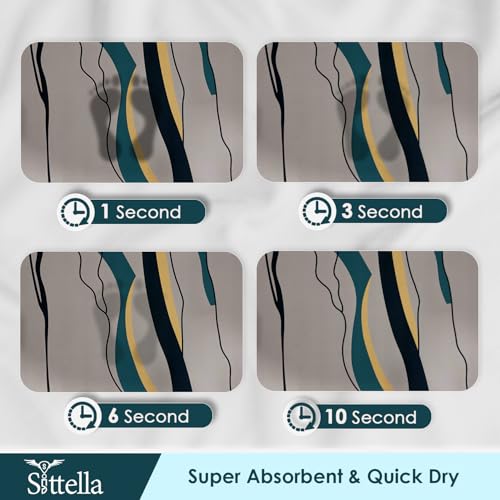 SITTELLA® Rubber 1 Piece Anti-Skid Water Soaking 3D Abstract Print Bathroom Mat, Water Absorbent Mat (40x60cm) (Grey Abstract Print), Rectangular - Image 5