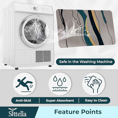 SITTELLA® Rubber 1 Piece Anti-Skid Water Soaking 3D Abstract Print Bathroom Mat, Water Absorbent Mat (40x60cm) (Grey Abstract Print), Rectangular - Image 4