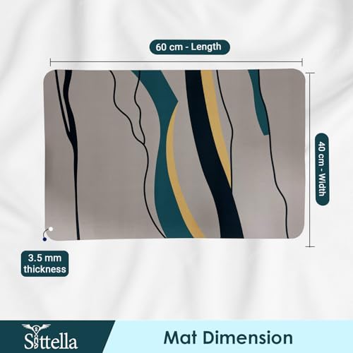 SITTELLA® Rubber 1 Piece Anti-Skid Water Soaking 3D Abstract Print Bathroom Mat, Water Absorbent Mat (40x60cm) (Grey Abstract Print), Rectangular - Image 2