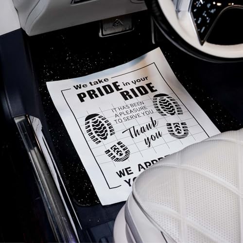 Ickimee 100Pcs Paper Floor Mats for Cars, Disposable White Automotive Floor Mats Kraft Paper, Waterproof Car Foot Pads Protective Papers, Thank You Mats for Car Detailing, Auto Dealership (20" x 16") - Image 4