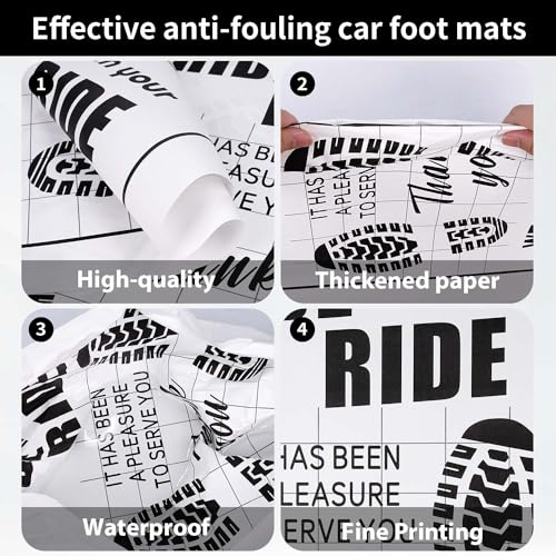 Ickimee 100Pcs Paper Floor Mats for Cars, Disposable White Automotive Floor Mats Kraft Paper, Waterproof Car Foot Pads Protective Papers, Thank You Mats for Car Detailing, Auto Dealership (20" x 16") - Image 3