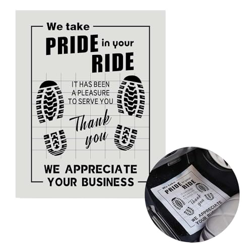 Ickimee 100Pcs Paper Floor Mats for Cars, Disposable White Automotive Floor Mats Kraft Paper, Waterproof Car Foot Pads Protective Papers, Thank You Mats for Car Detailing, Auto Dealership (20" x 16") - Image 1