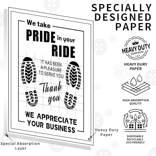 Ickimee 100Pcs Paper Floor Mats for Cars, Disposable White Automotive Floor Mats Kraft Paper, Waterproof Car Foot Pads Protective Papers, Thank You Mats for Car Detailing, Auto Dealership (20" x 16") - Image 2