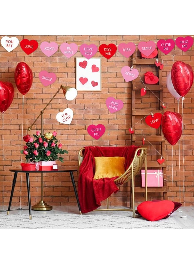FOBSME 60 Pcs 6 Inch Large Heart Cutouts Paper Conversation Heart Cutouts Double Sided Printed Valentine's Paper Hearts Decors for DIY Crafts Classroom Bulletin Board Decor(Pink Gradient,12 Styles) - Image 5