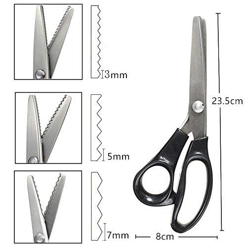 Jocaluyia Serrated Scalloped Edge Pinking Shears, Multifunction Stainless Steel Shears Tailor Scissors, Professional Zig-Zag Cut Scissors, Sewing Craft Cut Paper Clothing Fabric Cutting for Home (7mm, Serrated) - Image 3