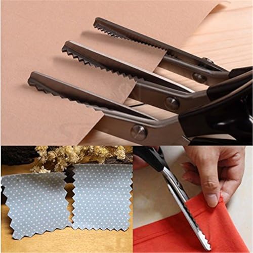 Jocaluyia Serrated Scalloped Edge Pinking Shears, Multifunction Stainless Steel Shears Tailor Scissors, Professional Zig-Zag Cut Scissors, Sewing Craft Cut Paper Clothing Fabric Cutting for Home (7mm, Serrated) - Image 5