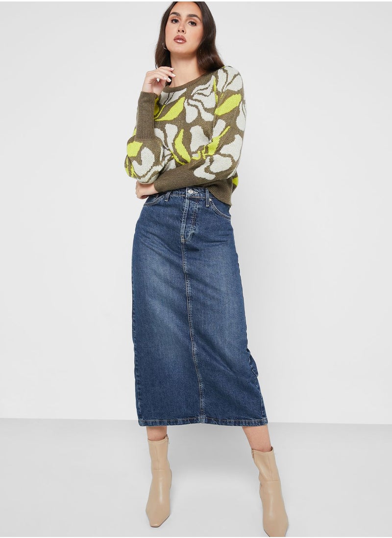 VERO MODA - Round Neck Printed Sweater - Image 1
