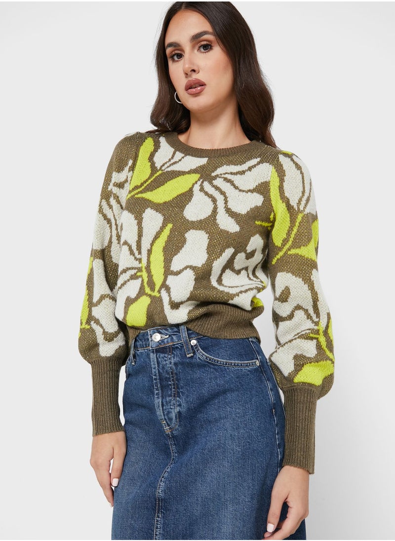 VERO MODA - Round Neck Printed Sweater - Image 1