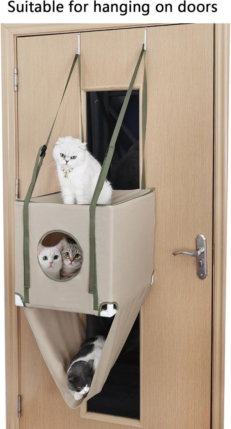 Breathable Polyester Cats House 2 Layer Hanging Bed Door Mounted Space Saving Design Hammock for Households Double Layer Cats Hammock - Image 2