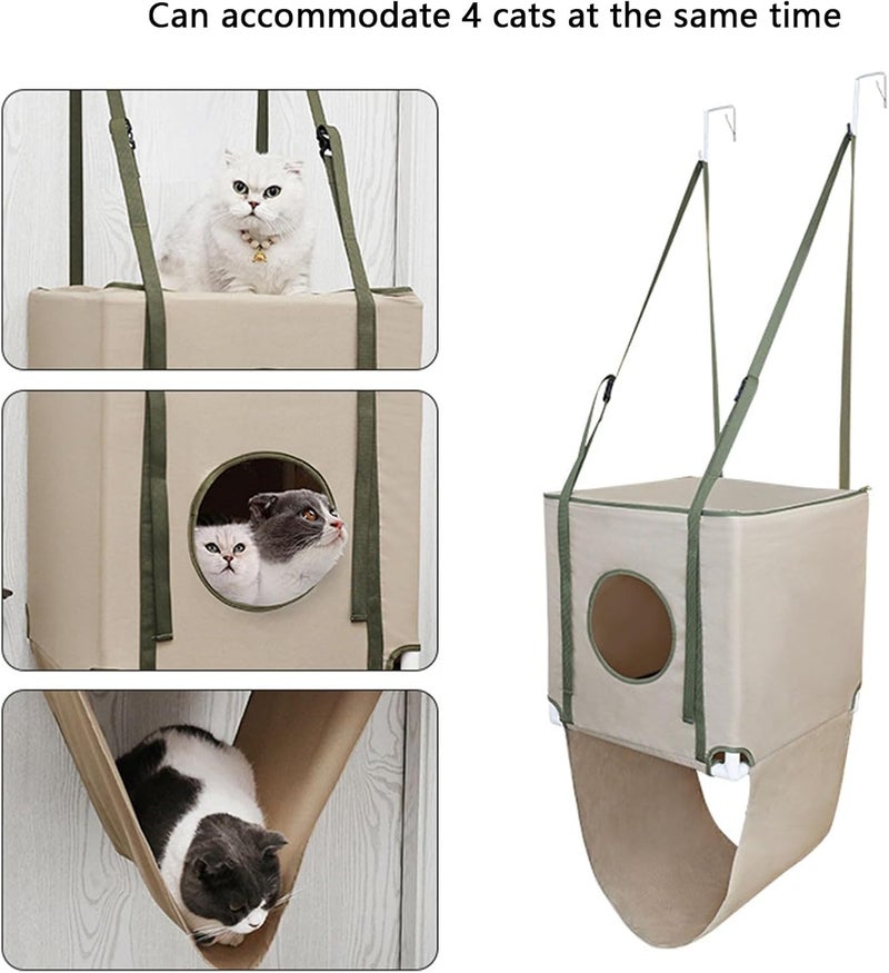 Breathable Polyester Cats House 2 Layer Hanging Bed Door Mounted Space Saving Design Hammock for Households Double Layer Cats Hammock - Image 3